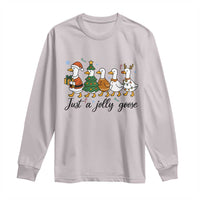 Funny Christmas Silly Goose Long Sleeve Shirt Just A Jolly Goose Xmas Poultry Animal Humor - Wonder Print Shop