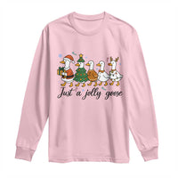 Funny Christmas Silly Goose Long Sleeve Shirt Just A Jolly Goose Xmas Poultry Animal Humor - Wonder Print Shop