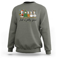 Funny Christmas Silly Goose Sweatshirt Just A Jolly Goose Xmas Poultry Animal Humor - Wonder Print Shop