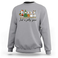Funny Christmas Silly Goose Sweatshirt Just A Jolly Goose Xmas Poultry Animal Humor - Wonder Print Shop