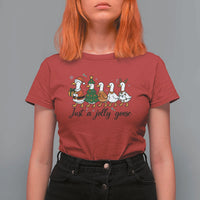 Funny Christmas Silly Goose T Shirt For Women Just A Jolly Goose Xmas Poultry Animal Humor - Wonder Print Shop