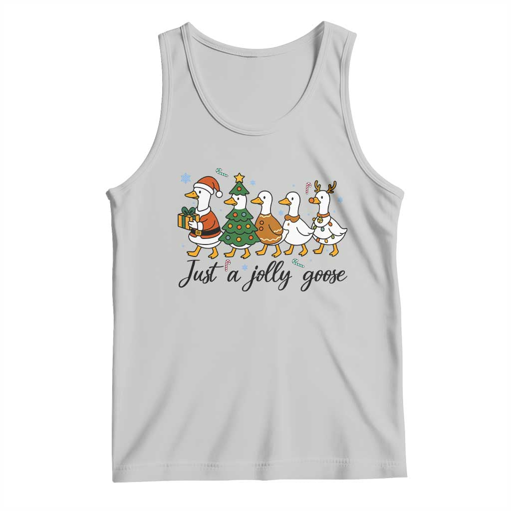 Funny Christmas Silly Goose Tank Top Just A Jolly Goose Xmas Poultry Animal Humor - Wonder Print Shop