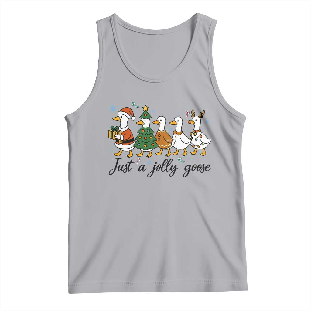 Funny Christmas Silly Goose Tank Top Just A Jolly Goose Xmas Poultry Animal Humor - Wonder Print Shop