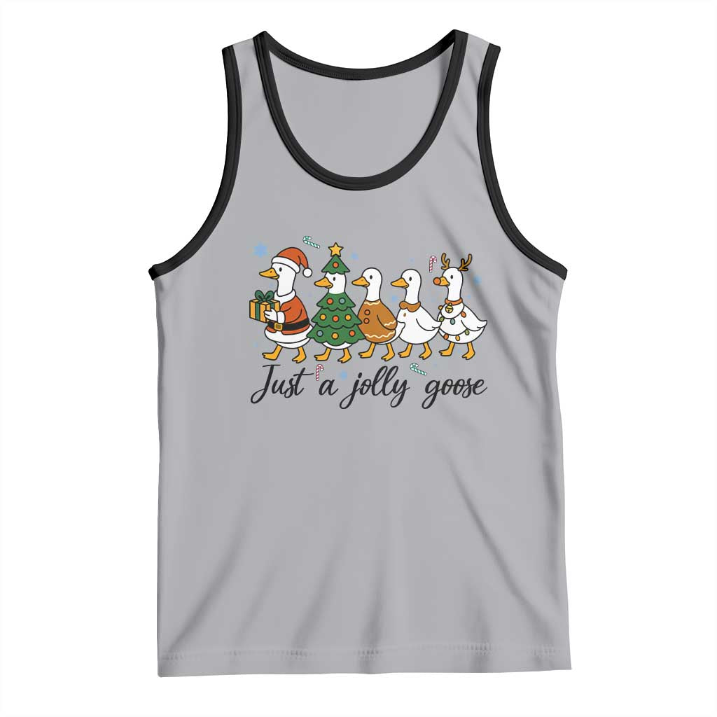 Funny Christmas Silly Goose Tank Top Just A Jolly Goose Xmas Poultry Animal Humor - Wonder Print Shop