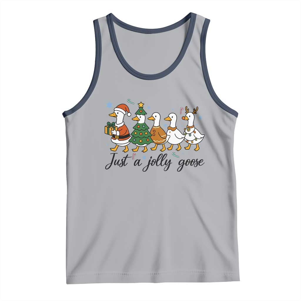 Funny Christmas Silly Goose Tank Top Just A Jolly Goose Xmas Poultry Animal Humor - Wonder Print Shop