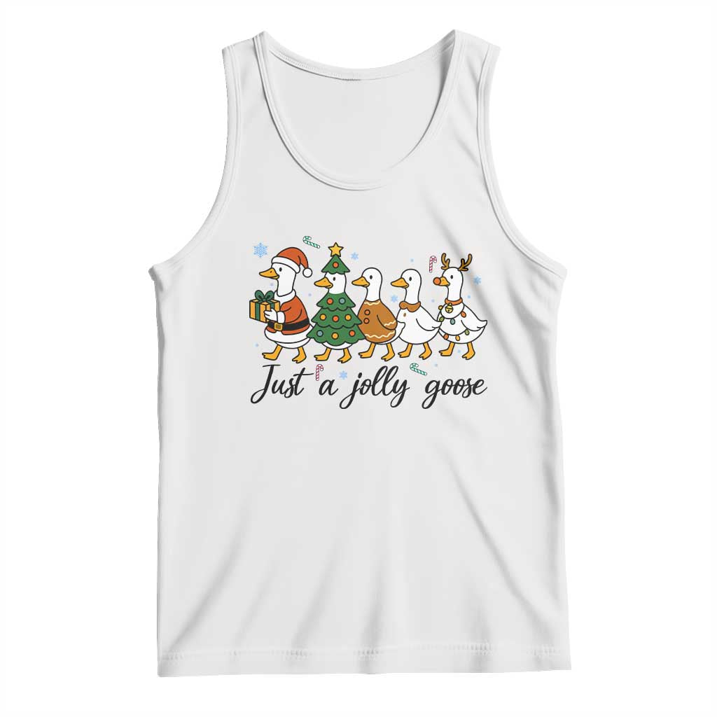 Funny Christmas Silly Goose Tank Top Just A Jolly Goose Xmas Poultry Animal Humor - Wonder Print Shop