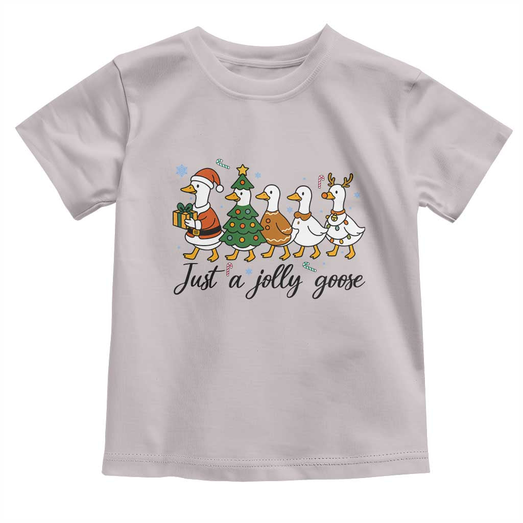 Funny Christmas Silly Goose Toddler T Shirt Just A Jolly Goose Xmas Poultry Animal Humor - Wonder Print Shop