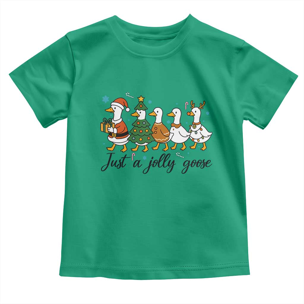 Funny Christmas Silly Goose Toddler T Shirt Just A Jolly Goose Xmas Poultry Animal Humor - Wonder Print Shop