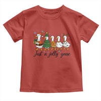Funny Christmas Silly Goose Toddler T Shirt Just A Jolly Goose Xmas Poultry Animal Humor - Wonder Print Shop