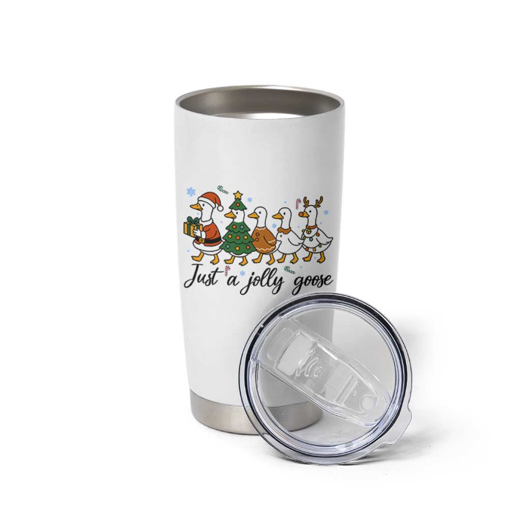 Funny Christmas Silly Goose Tumbler Cup Just A Jolly Goose Xmas Poultry Animal Humor - Wonder Print Shop