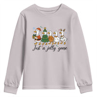 Funny Christmas Silly Goose Youth Sweatshirt Just A Jolly Goose Xmas Poultry Animal Humor - Wonder Print Shop