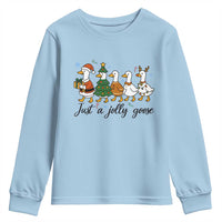 Funny Christmas Silly Goose Youth Sweatshirt Just A Jolly Goose Xmas Poultry Animal Humor - Wonder Print Shop