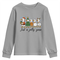 Funny Christmas Silly Goose Youth Sweatshirt Just A Jolly Goose Xmas Poultry Animal Humor - Wonder Print Shop