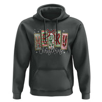 Merry Christmas Coquette Xmas Faux Glitter Gingham Tartan Doodle Hoodie - Wonder Print Shop