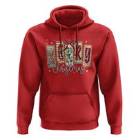 Merry Christmas Coquette Xmas Faux Glitter Gingham Tartan Doodle Hoodie - Wonder Print Shop