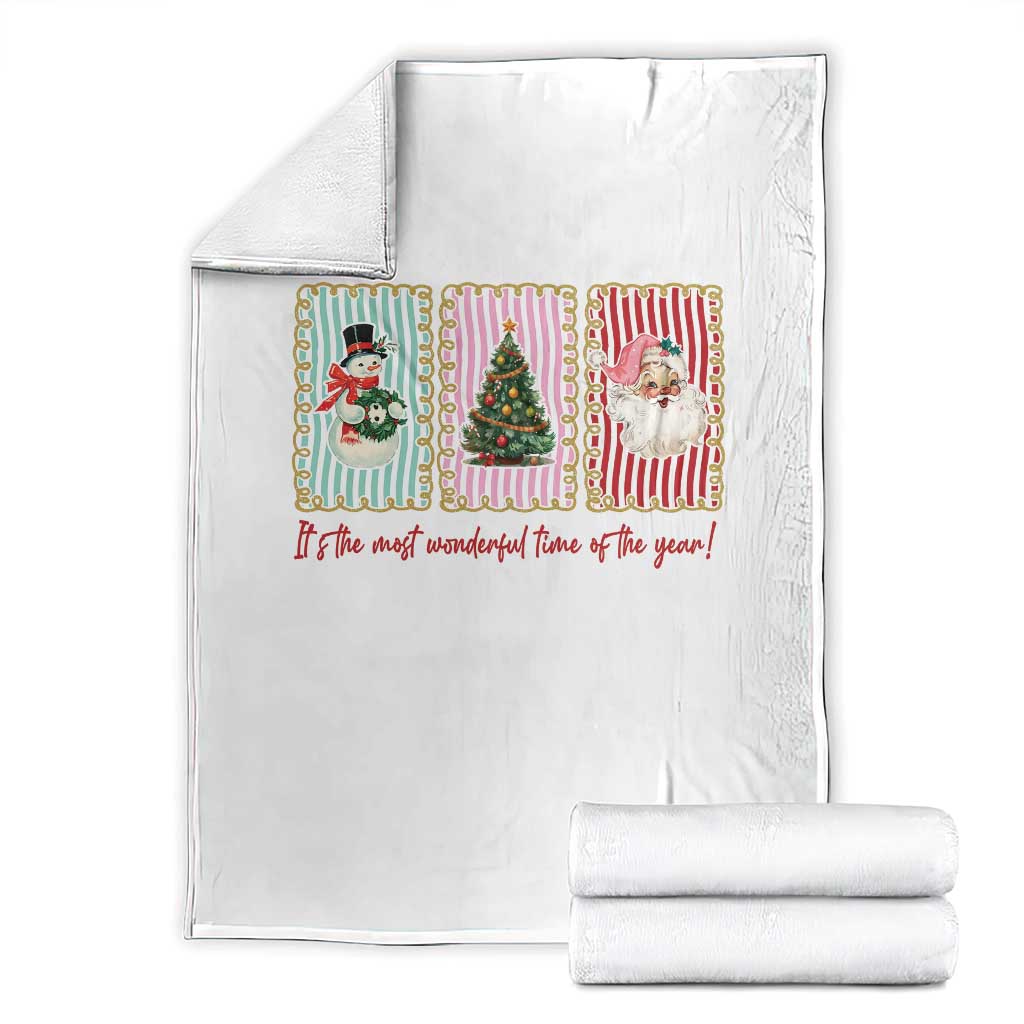 It's The Most Wonderful Time Of The Year Throw Blanket Coquette Christmas - Wonder Print Shop