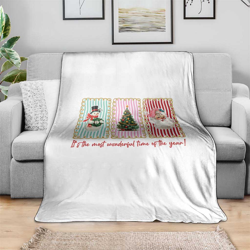 It's The Most Wonderful Time Of The Year Throw Blanket Coquette Christmas - Wonder Print Shop