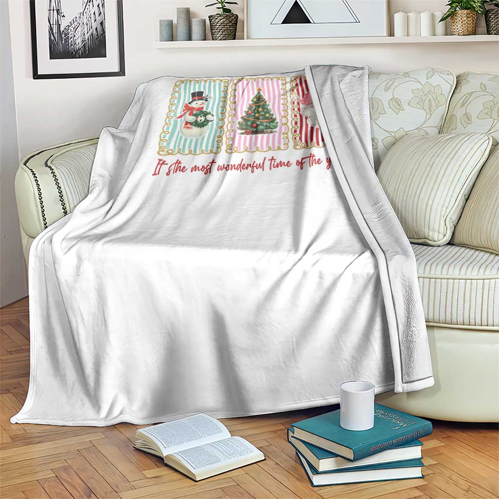 It's The Most Wonderful Time Of The Year Throw Blanket Coquette Christmas - Wonder Print Shop