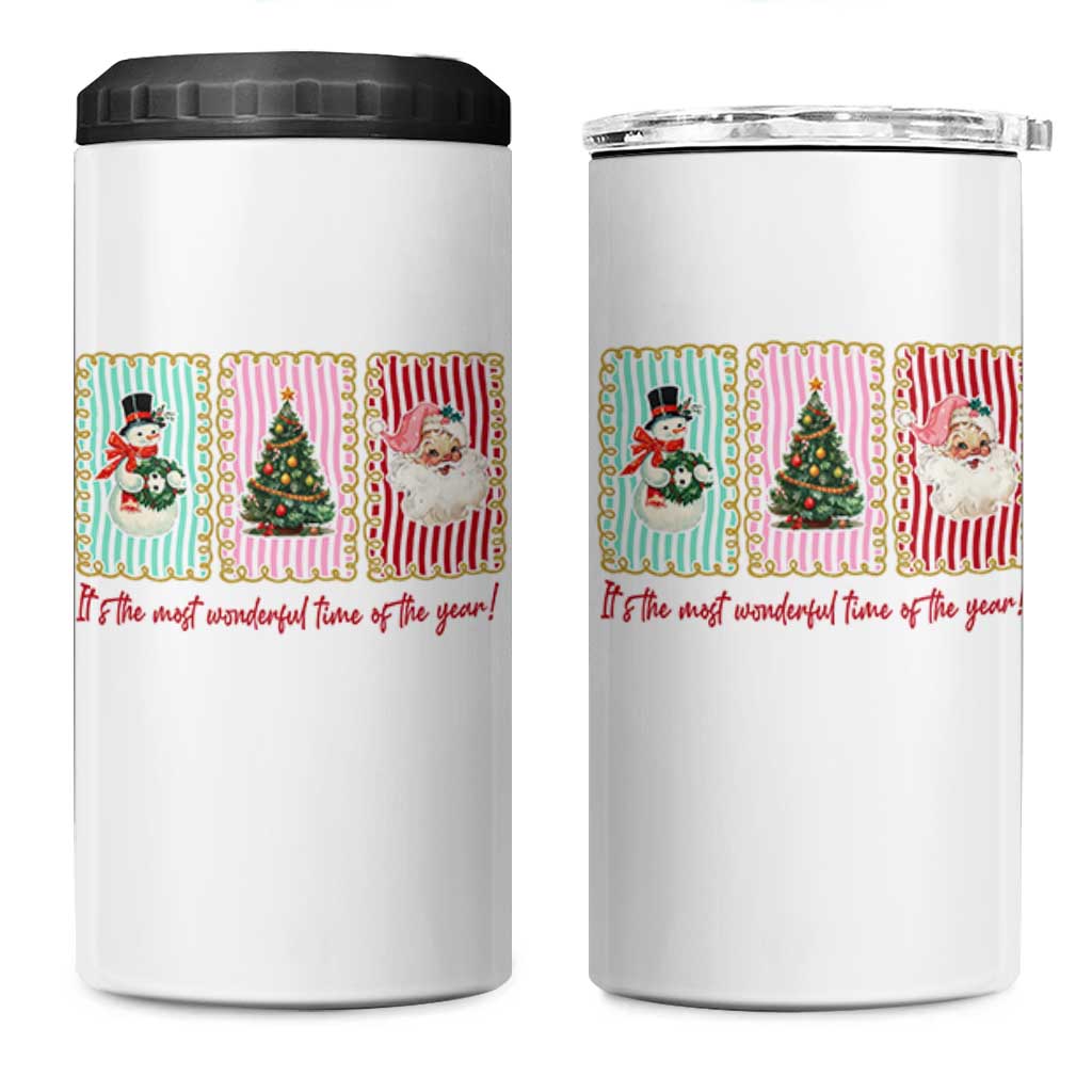 It's The Most Wonderful Time Of The Year 4 in 1 Can Cooler Tumbler Coquette Christmas - Wonder Print Shop