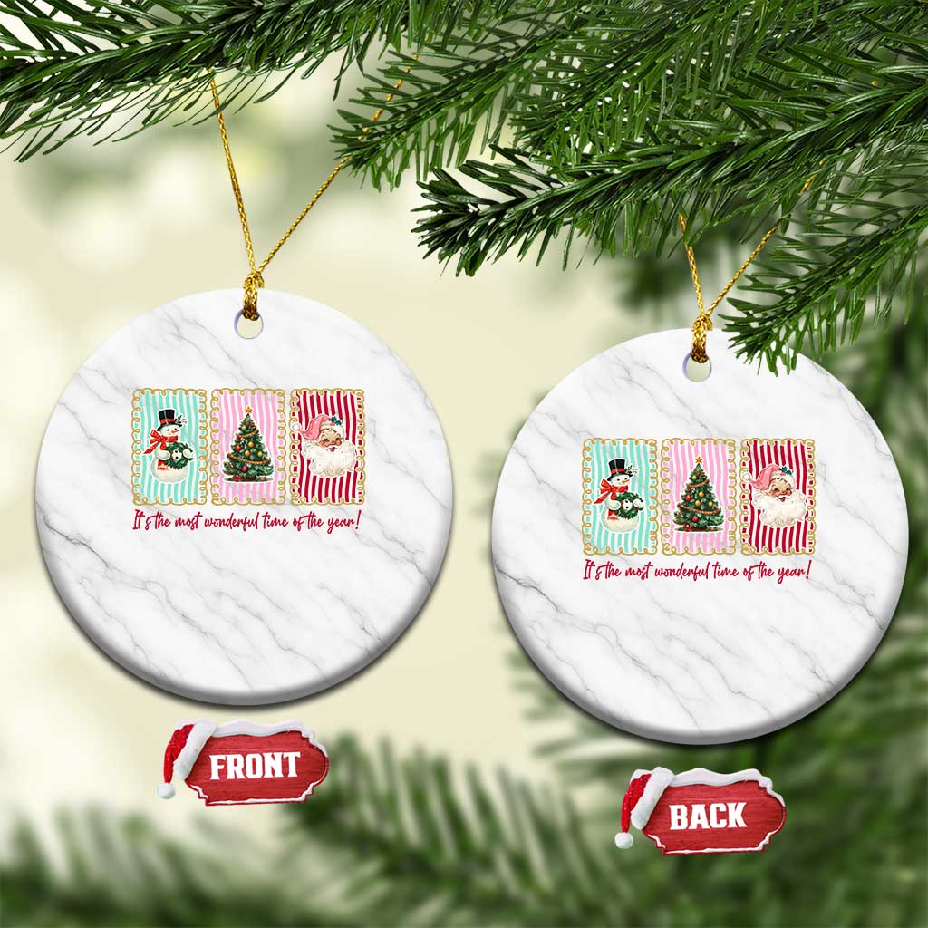 It's The Most Wonderful Time Of The Year Ceramic Ornament Coquette Christmas - Wonder Print Shop