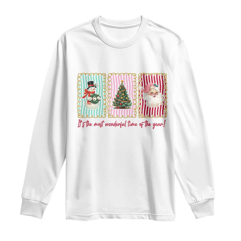 It's The Most Wonderful Time Of The Year Long Sleeve Shirt Coquette Christmas - Wonder Print Shop