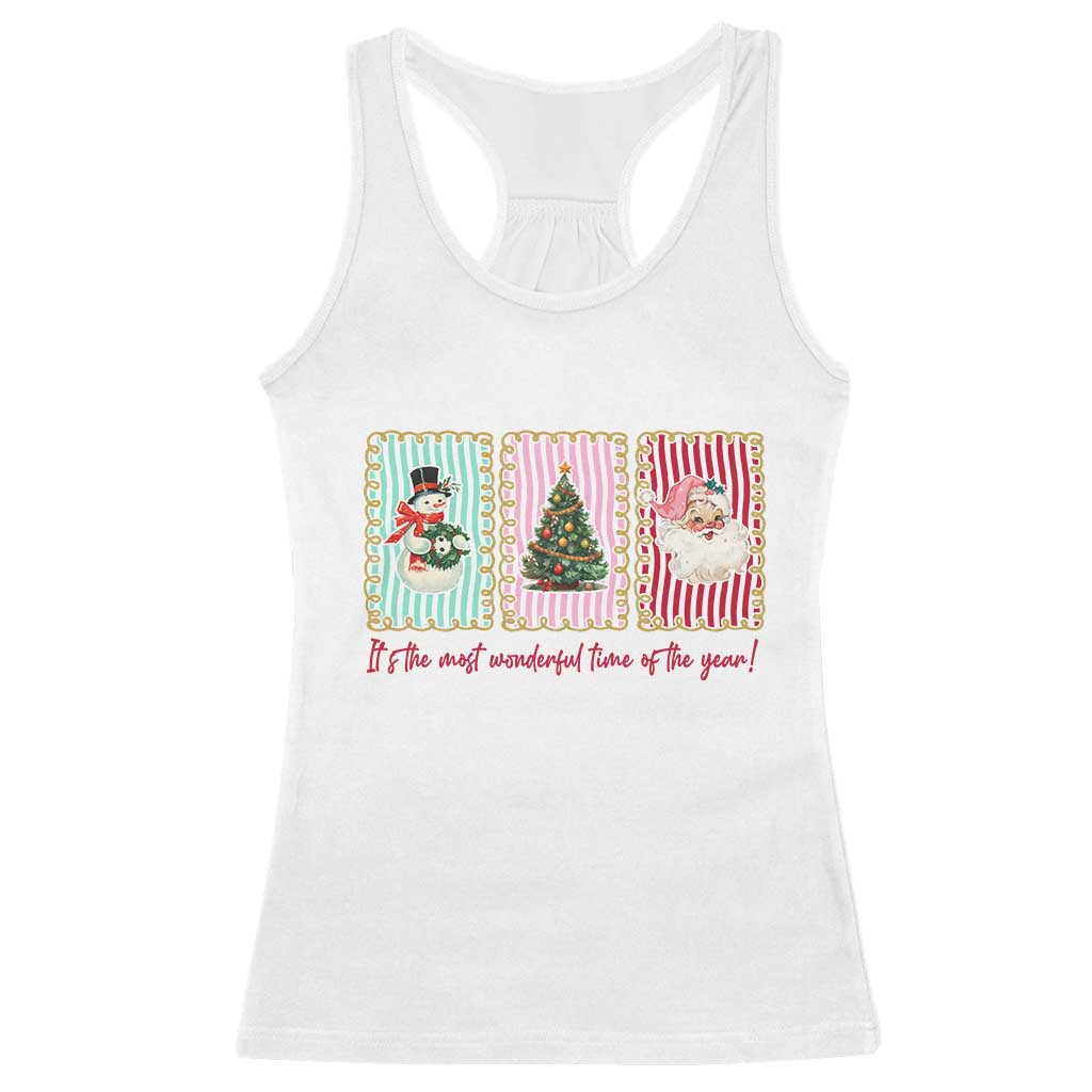 It's The Most Wonderful Time Of The Year Racerback Tank Top Coquette Christmas - Wonder Print Shop