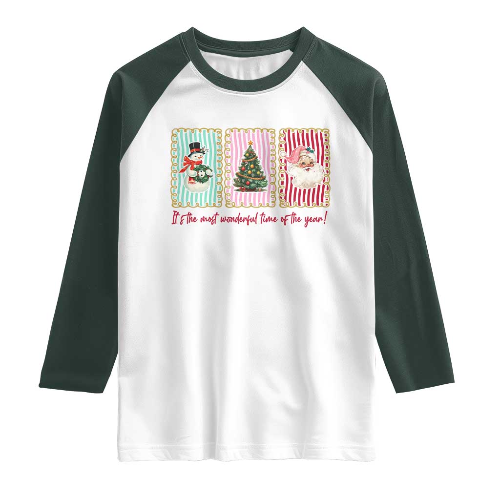 It's The Most Wonderful Time Of The Year Raglan Shirt Coquette Christmas - Wonder Print Shop