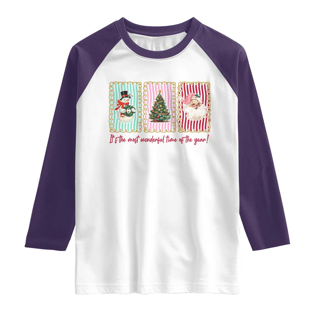 It's The Most Wonderful Time Of The Year Raglan Shirt Coquette Christmas - Wonder Print Shop