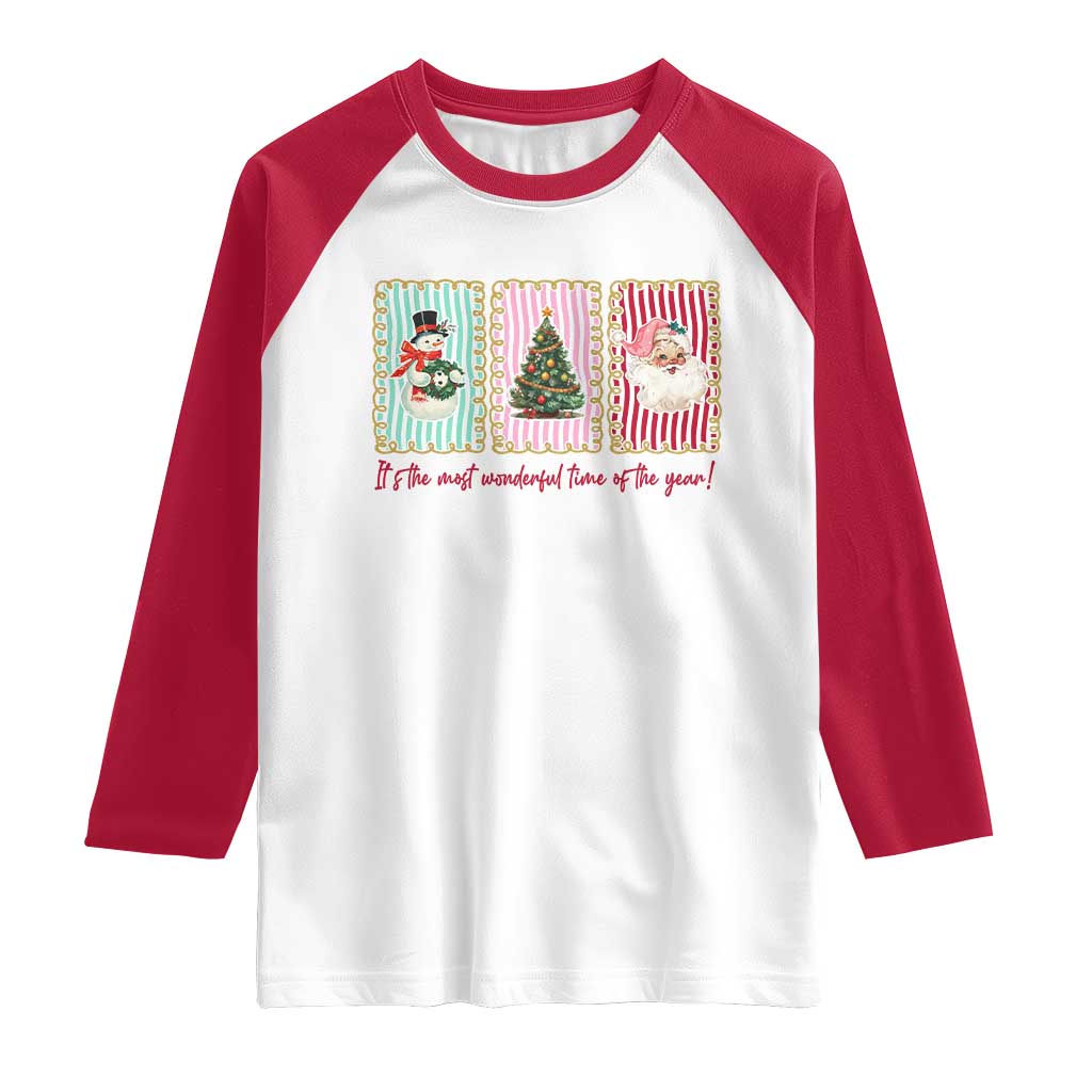 It's The Most Wonderful Time Of The Year Raglan Shirt Coquette Christmas - Wonder Print Shop