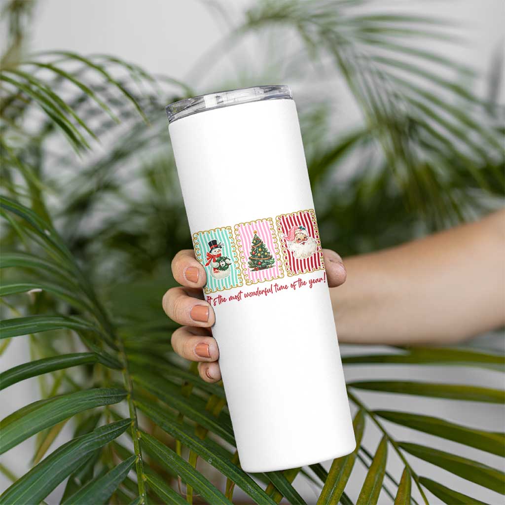 It's The Most Wonderful Time Of The Year Skinny Tumbler Coquette Christmas - Wonder Print Shop