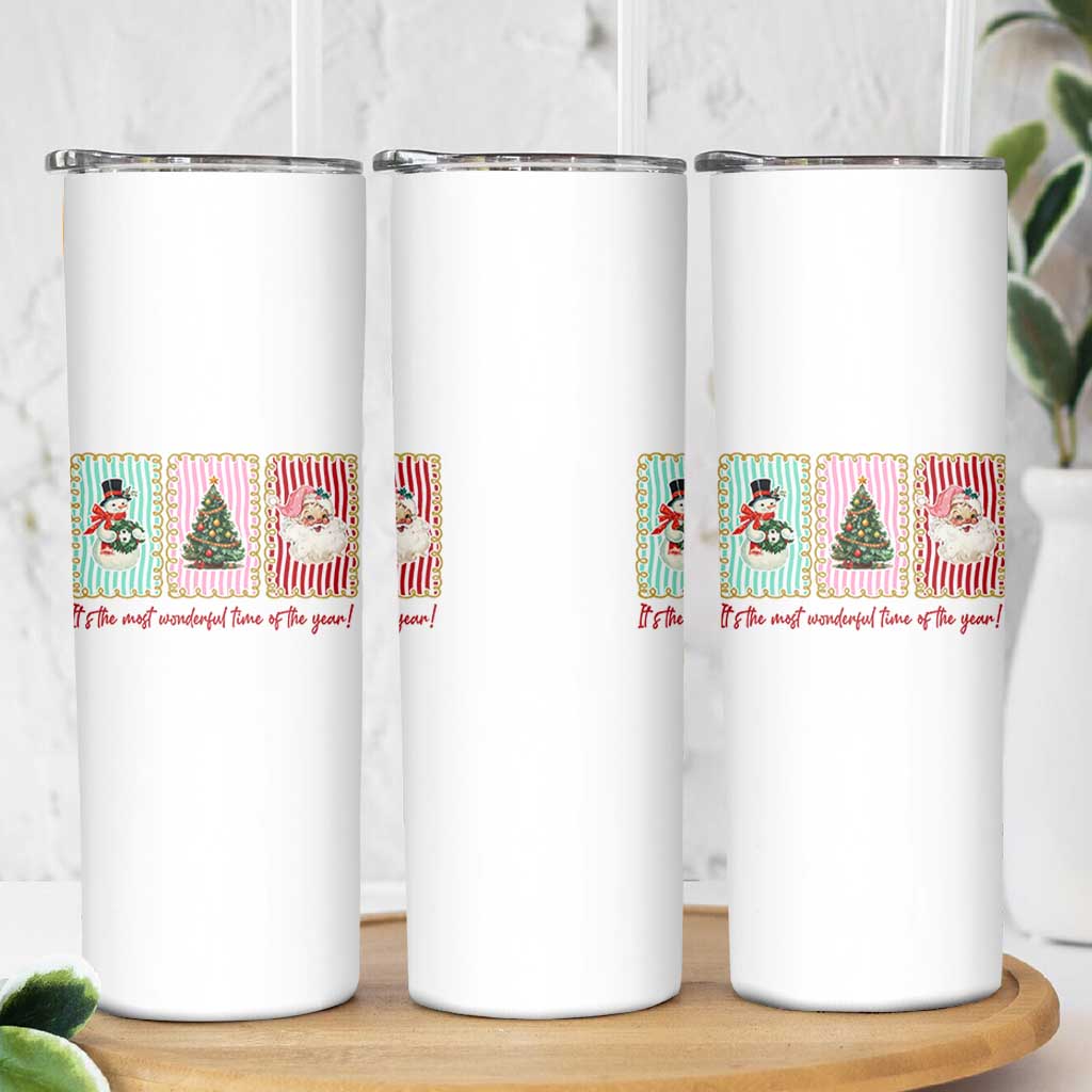 It's The Most Wonderful Time Of The Year Skinny Tumbler Coquette Christmas - Wonder Print Shop