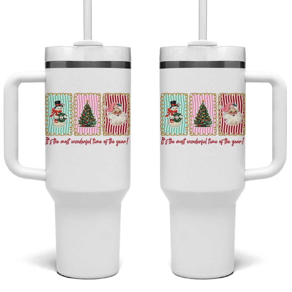 It's The Most Wonderful Time Of The Year Tumbler With Handle Coquette Christmas - Wonder Print Shop