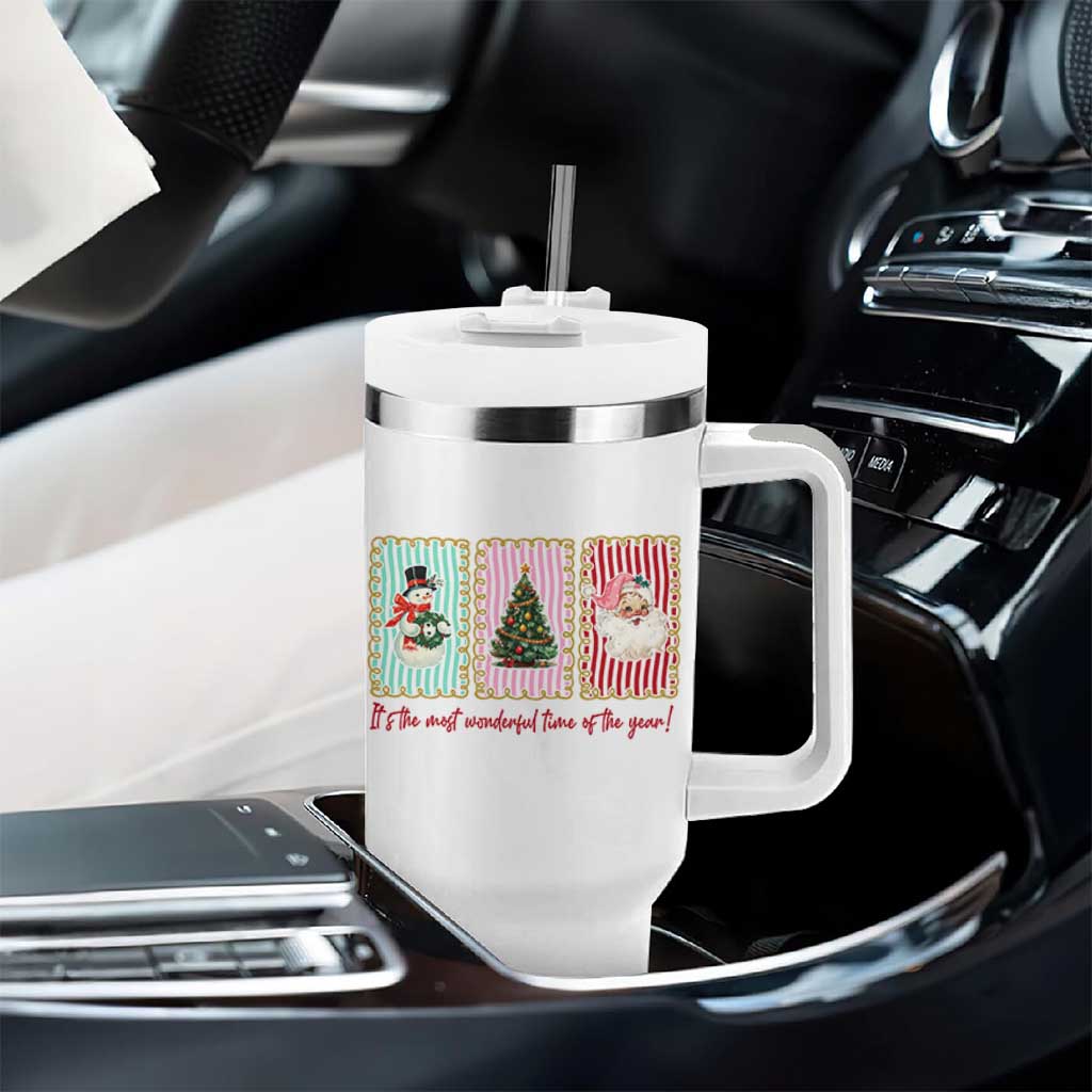 It's The Most Wonderful Time Of The Year Tumbler With Handle Coquette Christmas - Wonder Print Shop