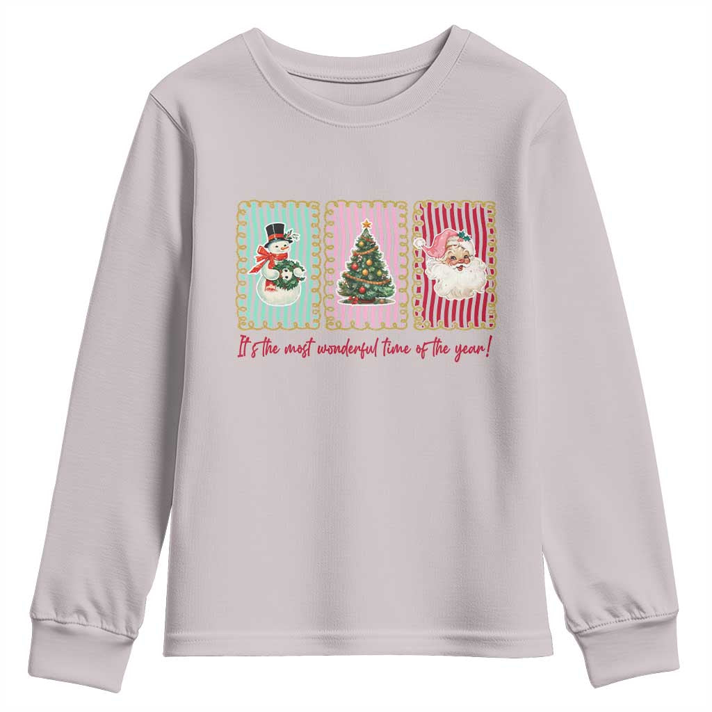 It's The Most Wonderful Time Of The Year Youth Sweatshirt Coquette Christmas - Wonder Print Shop