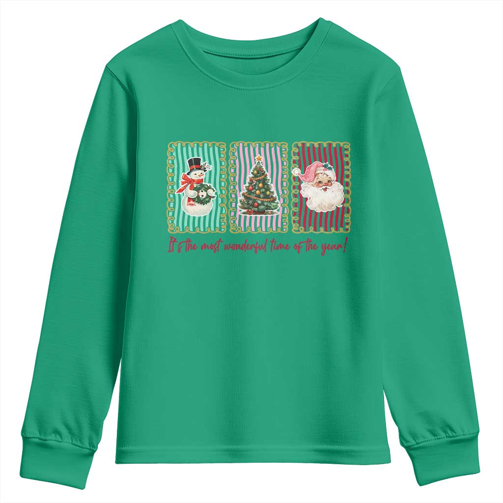 It's The Most Wonderful Time Of The Year Youth Sweatshirt Coquette Christmas - Wonder Print Shop