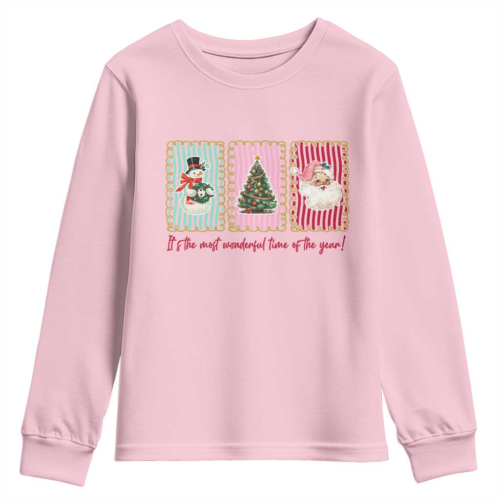 It's The Most Wonderful Time Of The Year Youth Sweatshirt Coquette Christmas - Wonder Print Shop