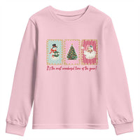 It's The Most Wonderful Time Of The Year Youth Sweatshirt Coquette Christmas - Wonder Print Shop