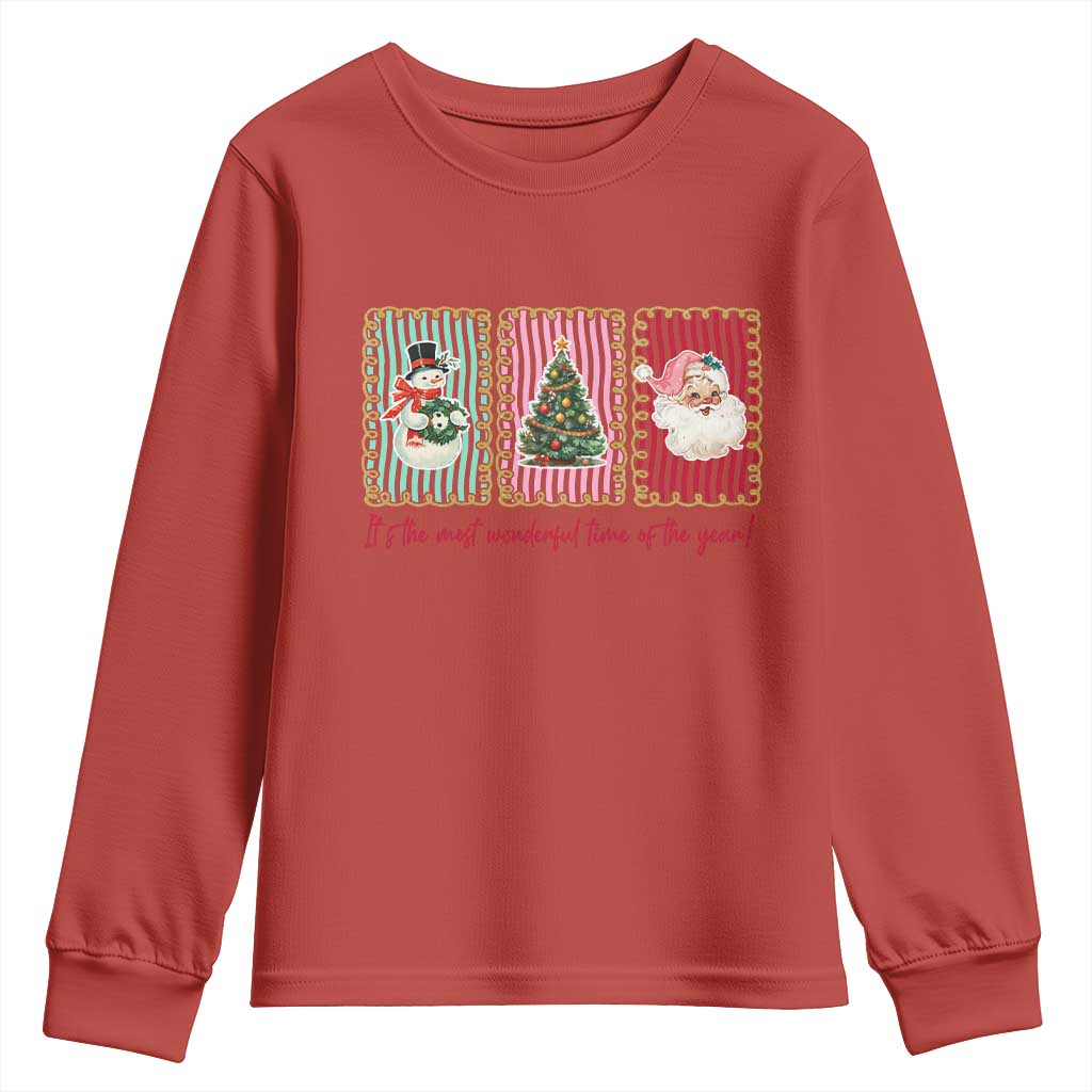 It's The Most Wonderful Time Of The Year Youth Sweatshirt Coquette Christmas - Wonder Print Shop