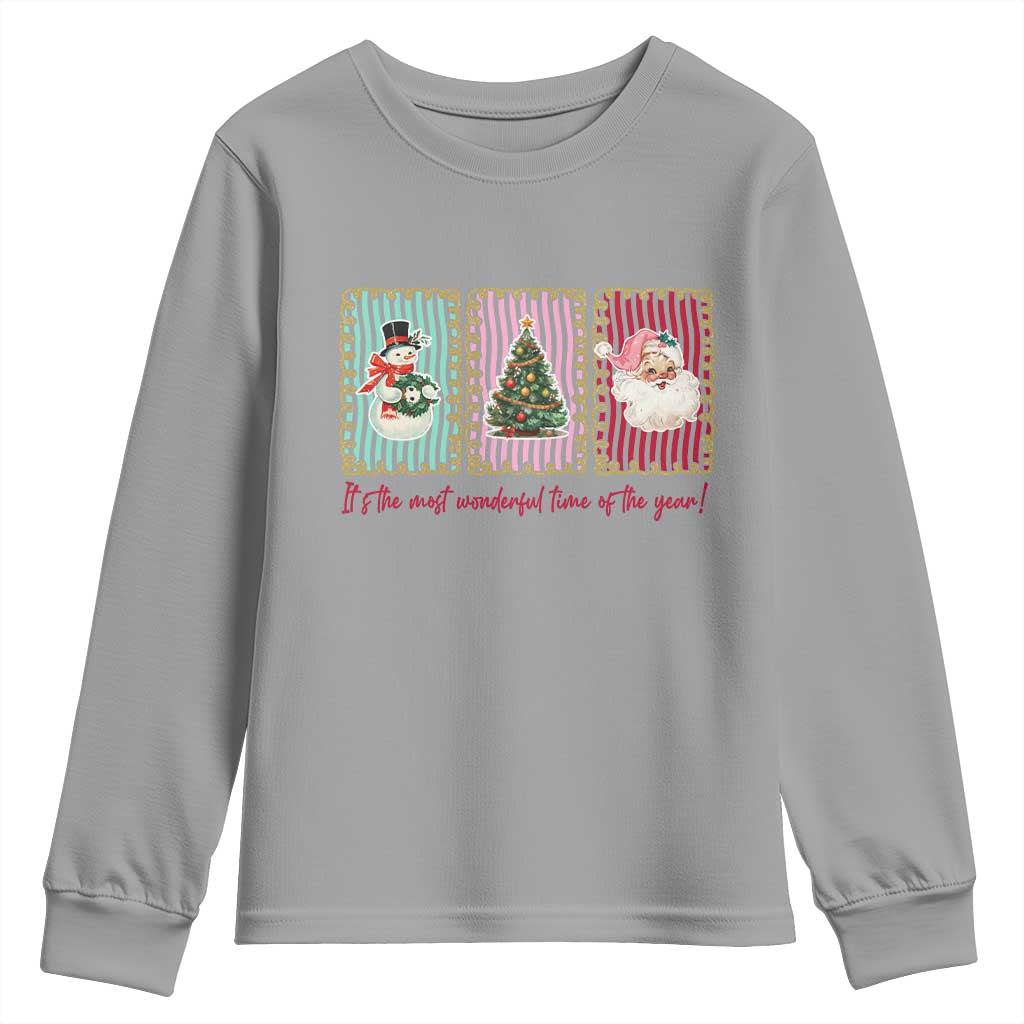 It's The Most Wonderful Time Of The Year Youth Sweatshirt Coquette Christmas - Wonder Print Shop