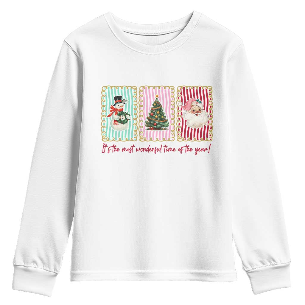 It's The Most Wonderful Time Of The Year Youth Sweatshirt Coquette Christmas - Wonder Print Shop