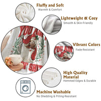 Funny African American Black Santa Christmas Throw Blanket You Aint Getting Shit Inappropriate Xmas - Wonder Print Shop