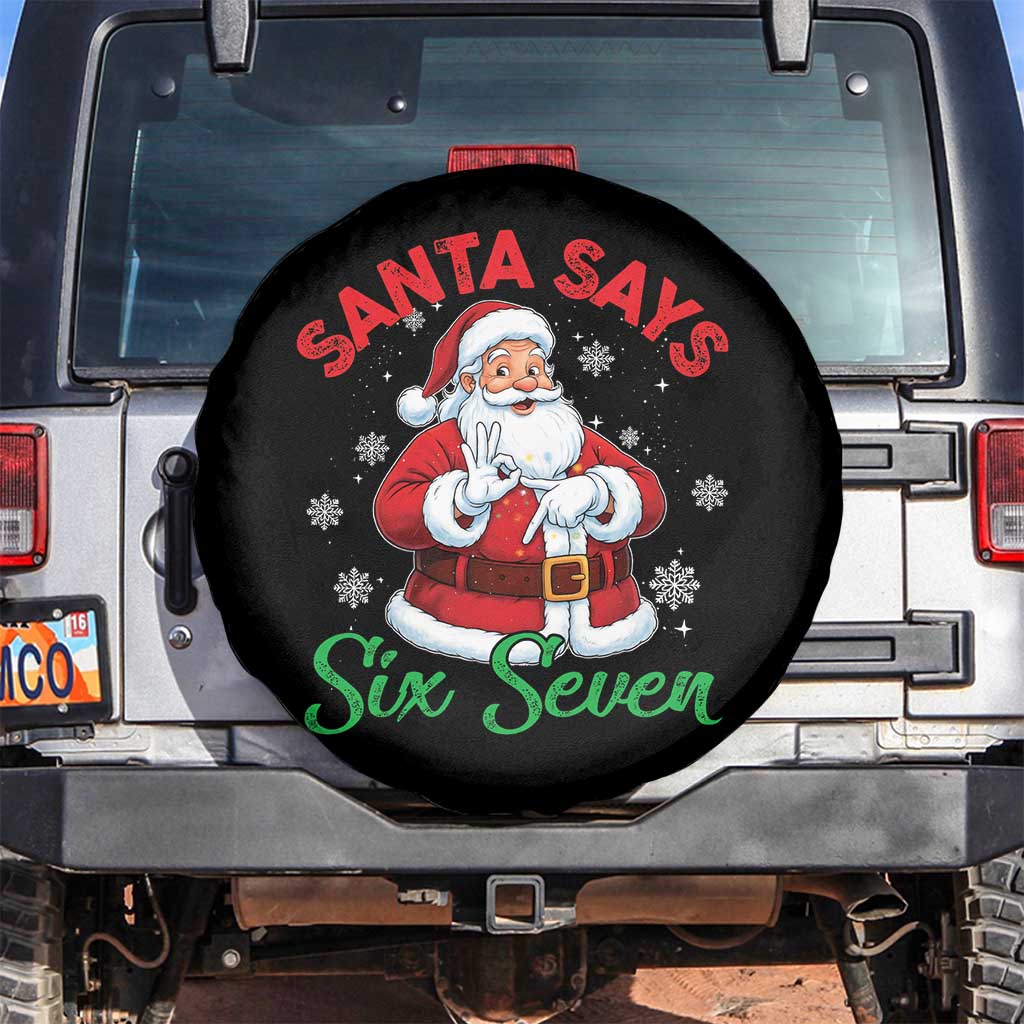 Funny Santa Says Six Seven Spare Tire Cover Christmas 67 Meme Santa Gen Alpha Slang - Wonder Print Shop