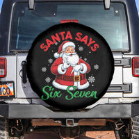 Funny Santa Says Six Seven Spare Tire Cover Christmas 67 Meme Santa Gen Alpha Slang - Wonder Print Shop