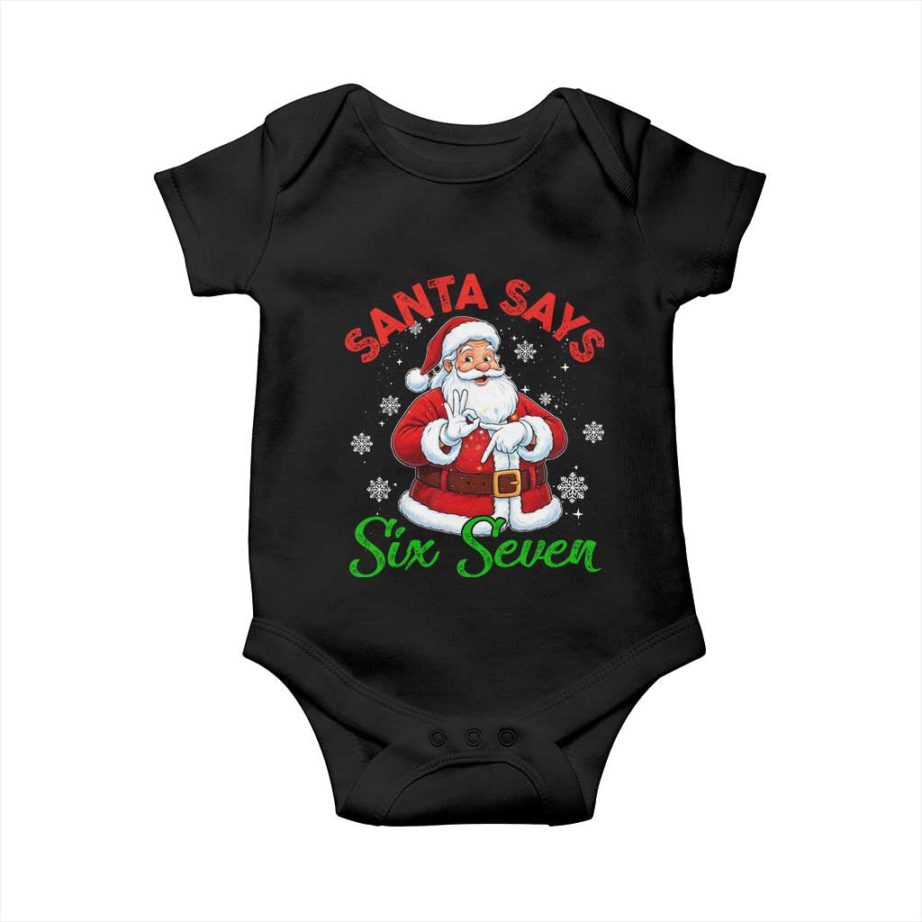 Funny Santa Says Six Seven Baby Onesie Christmas 67 Meme Santa Gen Alpha Slang - Wonder Print Shop