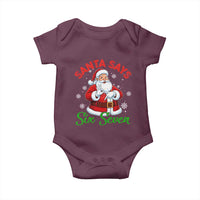 Funny Santa Says Six Seven Baby Onesie Christmas 67 Meme Santa Gen Alpha Slang - Wonder Print Shop