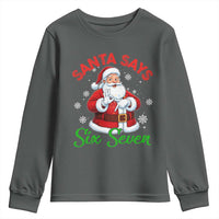 Funny Santa Says Six Seven Youth Sweatshirt Christmas 67 Meme Santa Gen Alpha Slang - Wonder Print Shop