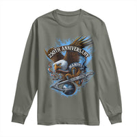 Us Marines Military 250th Anniversary Long Sleeve Shirt Bald Eagle Anchor - Wonder Print Shop
