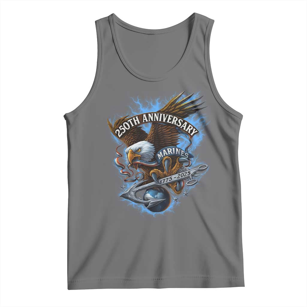 Us Marines Military 250th Anniversary Tank Top Bald Eagle Anchor - Wonder Print Shop