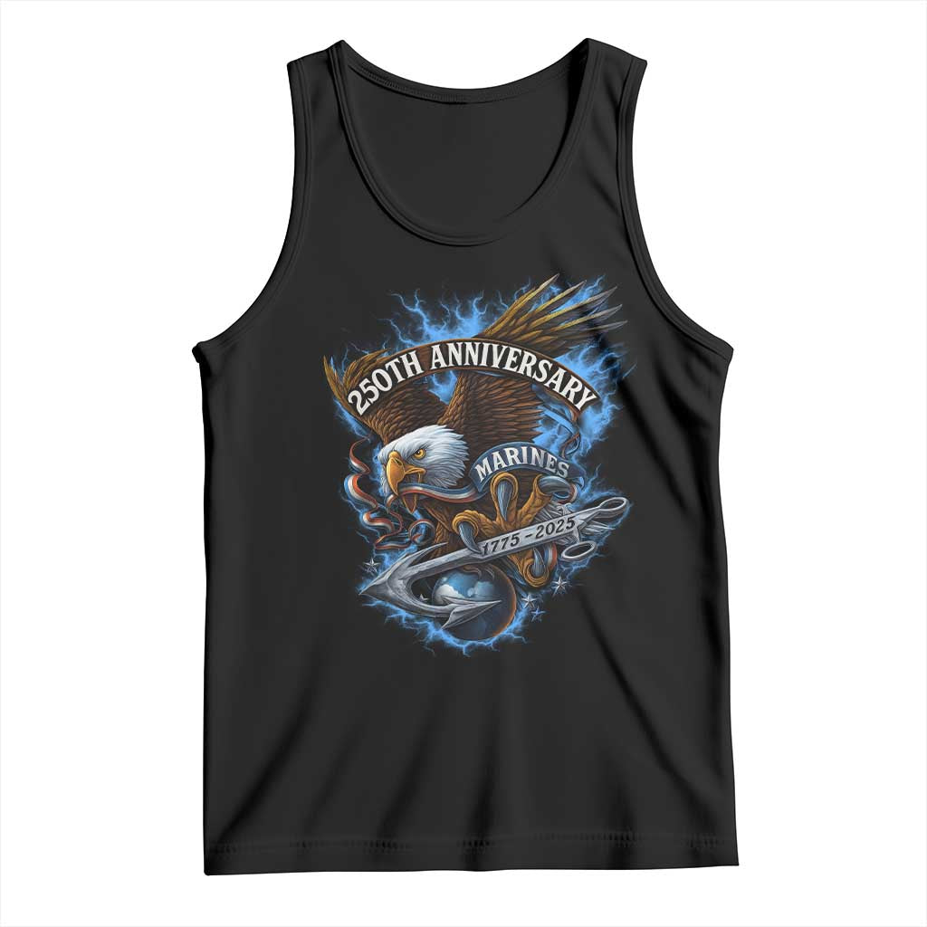 Us Marines Military 250th Anniversary Tank Top Bald Eagle Anchor - Wonder Print Shop