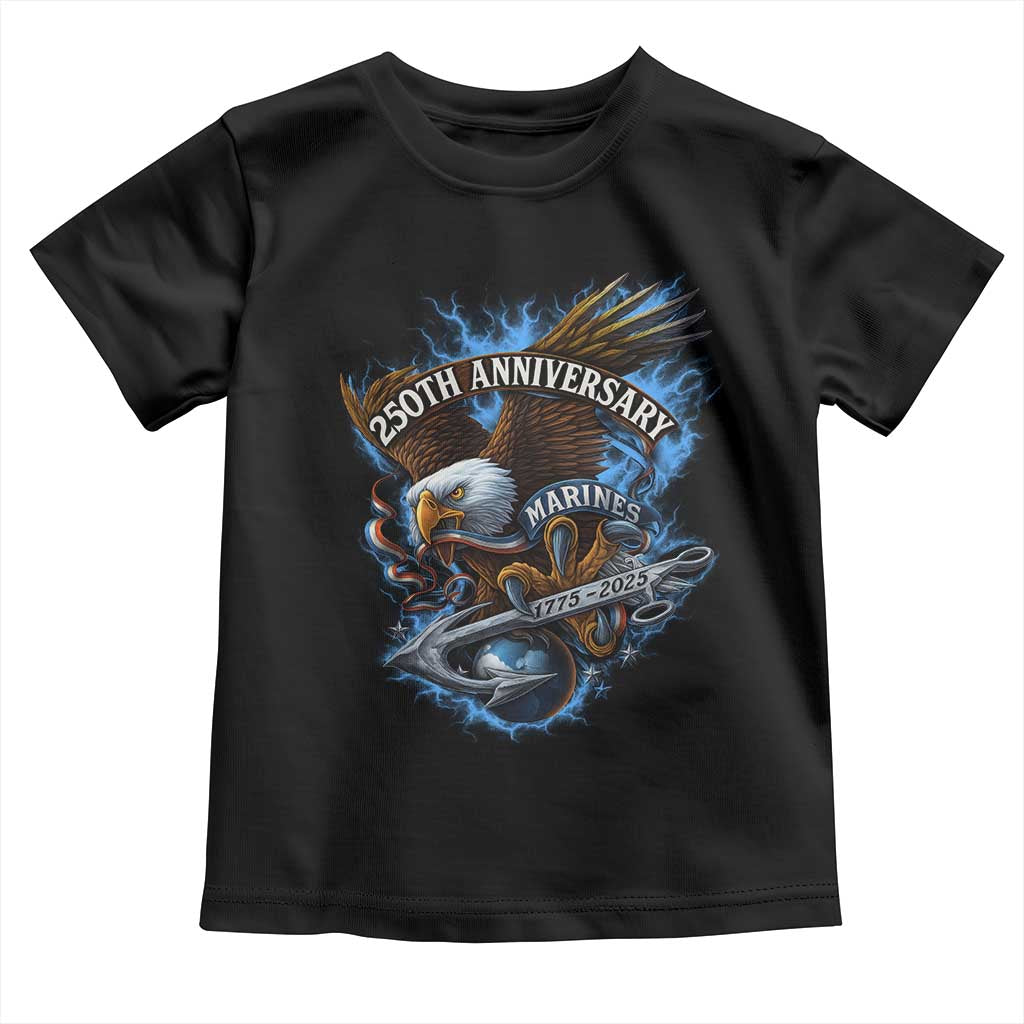 Us Marines Military 250th Anniversary Toddler T Shirt Bald Eagle Anchor - Wonder Print Shop